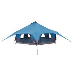 vidaXL Family Tent 18-Person Blue 185T Polyester with PU Coating