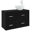 vidaXL Bathroom Furniture Set 2 pcs Black Oak Engineered Wood
