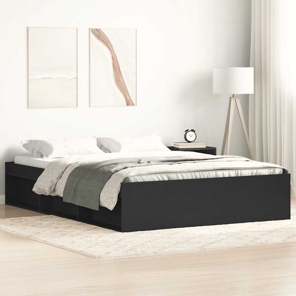 vidaXL Bed Frame without Mattress Black 120x200 cm