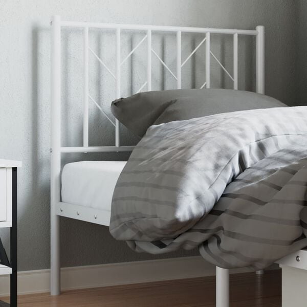 vidaXL Metal Replace Headboard White 80 cm