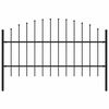 vidaXL Garden Fence "Woerden" with Spear Top Steel 170x100 cm Black