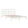 vidaXL Bed Frame without Mattress White King Size Solid Wood