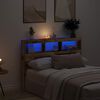vidaXL Headboard Cabinet with LED Old Wood 140x17x102 cm