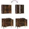 vidaXL 2 Piece Bathroom Furniture Set Smoked Oak Engineered Wood