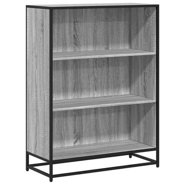 vidaXL Book Cabinet Grey Sonoma 80.5x35x107.5 cm Engineered Wood