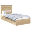 vidaXL Storage Bed with Drawer Sonoma Oak 75 x 190 cm Engineered Wood