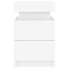 vidaXL Bedside Cabinets with LED Lights 2 pcs White 35x39x55 cm