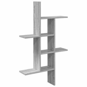 vidaXL Wall Shelf Grey Sonoma 61 x 15 x 102 cm Engineered Wood