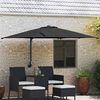 vidaXL Garden Parasol Black 248.5 x 247.5 x 160 cm Fabric