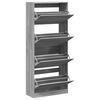 vidaXL Shoe Cabinet with 4 Flip-Drawers Grey Sonoma 80x34x187.5 cm