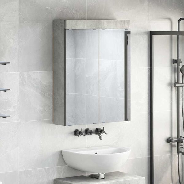 vidaXL Bathroom Mirror Cabinet TULUM Concrete Grey 60 x 16.5 x 78 cm