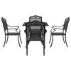 vidaXL Garden Table Set 5 pcs Black Cast Aluminium
