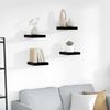 vidaXL Floating Wall Shelves 4 pcs High Gloss Black 23x23.5x3.8 cm MDF