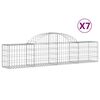 vidaXL Arched Gabion Baskets 7 pcs 200x30x40/60 cm Galvanised Iron