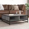 vidaXL Coffee Table Grey Sonoma 80x80x30 cm Engineered Wood and Metal