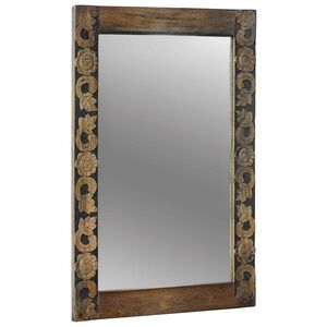 vidaXL Wall Mirror Walnut Brown 70 x 50 cm Engineered Wood and Glass