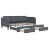 vidaXL Daybed with Trundle&Drawers without Mattress Dark Grey 90x190 cm Single