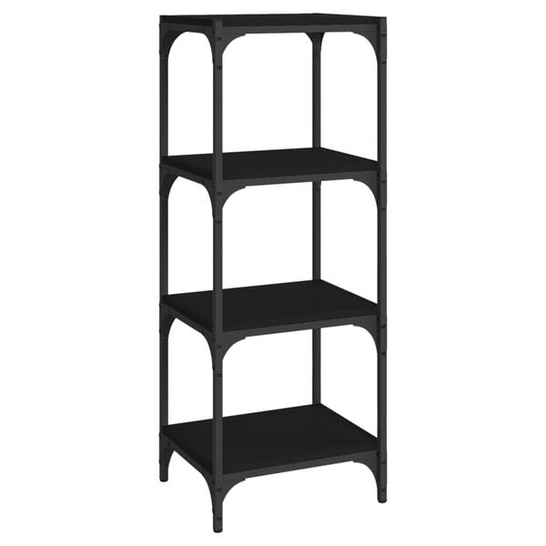vidaXL Book Cabinet Black 40x33x100 cm Engineered Wood and Steel