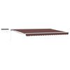 vidaXL Electric Retractable Awning Brown and White 4.5 x 3.5 m