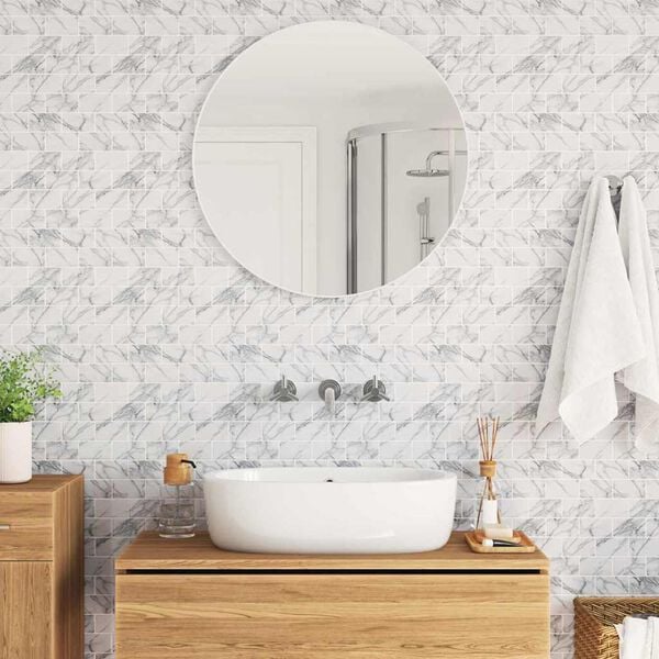 vidaXL Subway Tile 10 pcs White Marble 30.5 x 30.5 cm