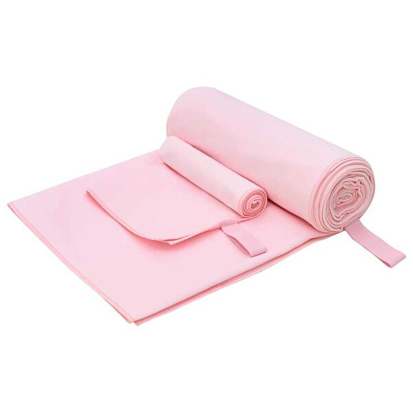 vidaXL Sports Towel Set 2 pcs Pink Fabric
