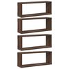 vidaXL Wall Cube Shelves 4 pcs Brown Oak 60x15x23 cm Engineered Wood