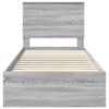 vidaXL Bed Frame with Drawer Grey Sonoma 100 x 200 cm Engineered Wood