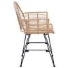 vidaXL Dining Chair 2 pcs Natural 57 x 54.5 x 85 cm Rattan and Iron