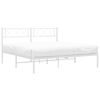 vidaXL Metal Bed Frame without Mattress with Headboard White 120x200cm