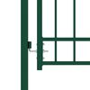 vidaXL Fence Gate with Spikes Green 100 x 175 cm Powder-coated steel
