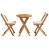 vidaXL Garden Bistro Set with Cushion 3 pcs Brown Solid acacia wood