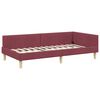 vidaXL Corner Bed Frame with Headboard Wine Red 100 x 200 cm Fabric