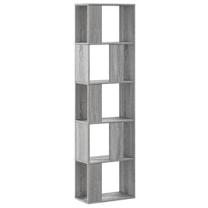 vidaXL Bookcase 5-Tier Grey Sonoma 45x23,5x162,5 cm Engineered Wood
