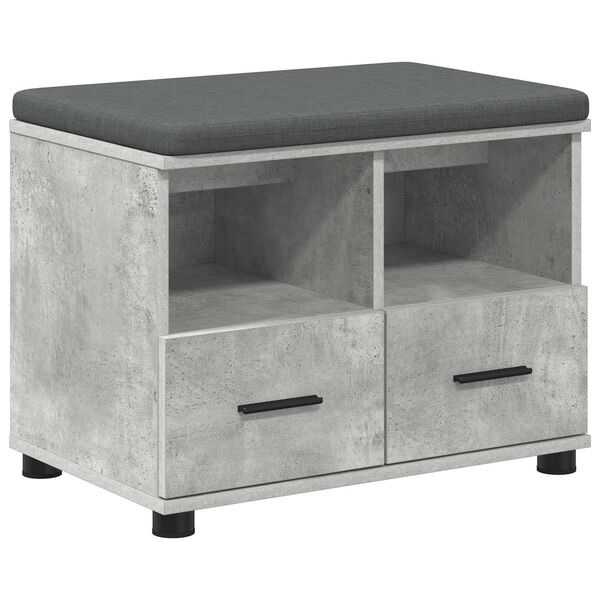 vidaXL Hall Bench with Cushion Concrete Grey 60 x 38 x 46 cm
