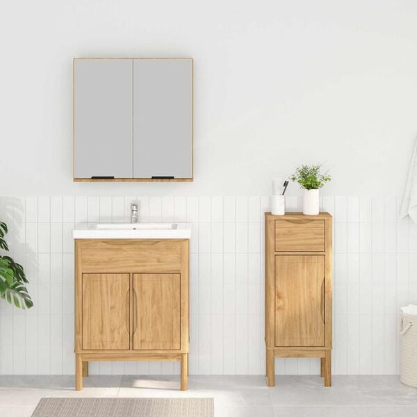 vidaXL Bathroom Furniture Set 2 pcs Wax Brown Solid Pine Wood