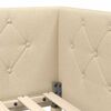 vidaXL Corner Bed Frame with Headboard Cream 100 x 200 cm Fabric