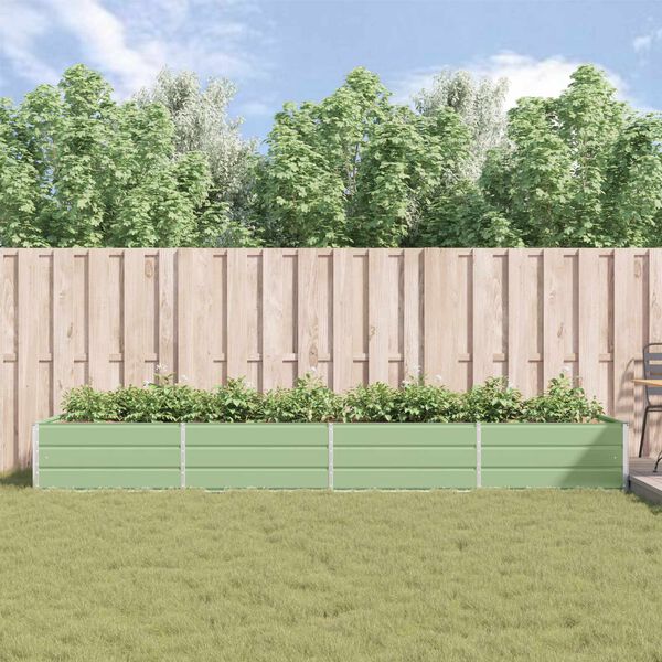 vidaXL Planter Pastel Green 385 x 100 x 45 cm Galvanised Steel