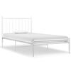 vidaXL Bed Frame without Mattress White Metal 90x200 cm