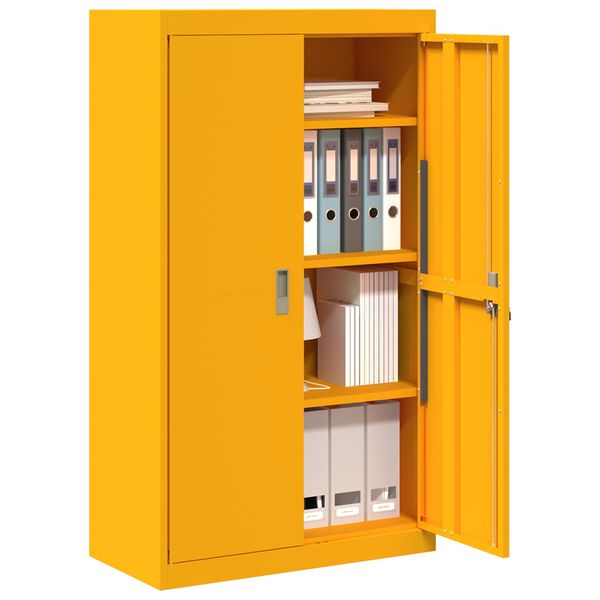 vidaXL Storage Cabinet 2 pcs Mustard Yellow 80 x 40 x140 cm Steel
