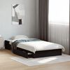 vidaXL Bed Frame with Drawers without Mattress Black 100x200 cm