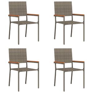 vidaXL Garden Stacking Chairs 4 pcs Grey and Brown