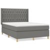 vidaXL Box Spring Bed with Mattress Dark Grey 140x200 cm Fabric