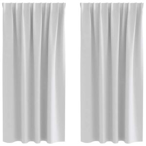 vidaXL Blackout Curtains with Rings 2 pcs Light Grey 175 x 140 cm