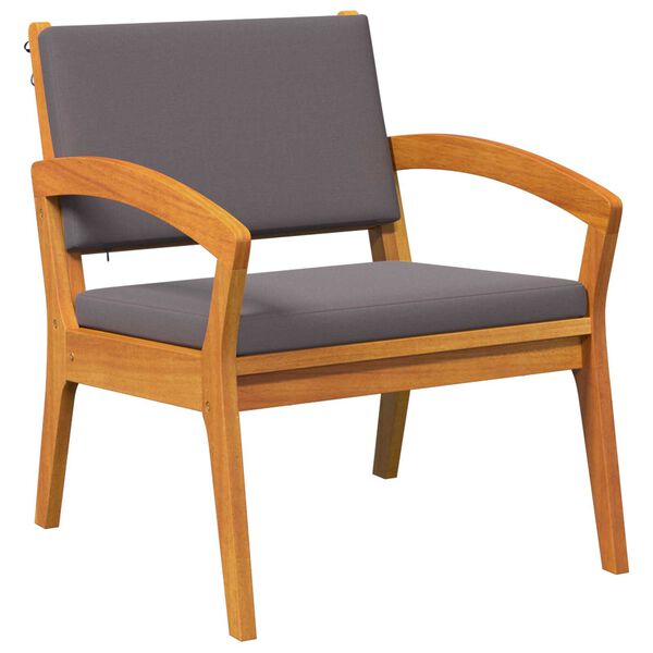 vidaXL Garden Chair with Cushion 2 pcs Brown Solid Acacia wood