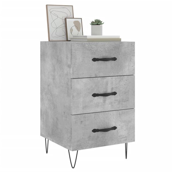 vidaXL Bedside Cabinet Concrete Grey 40x40x66 cm Engineered Wood