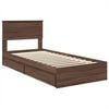 vidaXL Storage Bed with Drawer Brown Oak 75 x 190 cm Engineered Wood