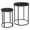 H&S Collection 2 Piece Side Table Set Black