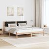 vidaXL Bed Frame with Headboard Black 180 x 200 cm Solid Pine Wood