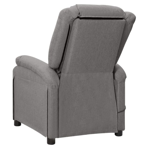 vidaXL Wing Back Massage Chair Light Grey Fabric