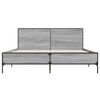 vidaXL Bed Frame without Mattress Grey Sonoma 150x200 cm King Size